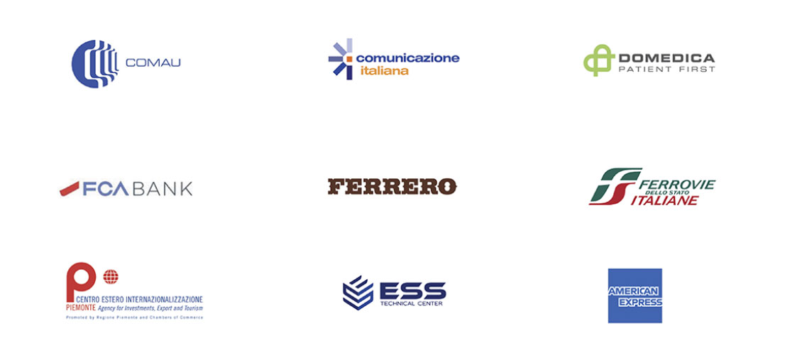 presentazioni powerpoint Comau, Comunicazione Italiana, Domedica, FCA Bank, Ferrero, Ferrovie Italiane, American Express